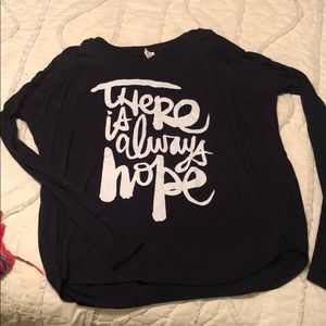 “There is always hope” Navy Long sleeve tee